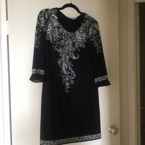 London Times black and white dress